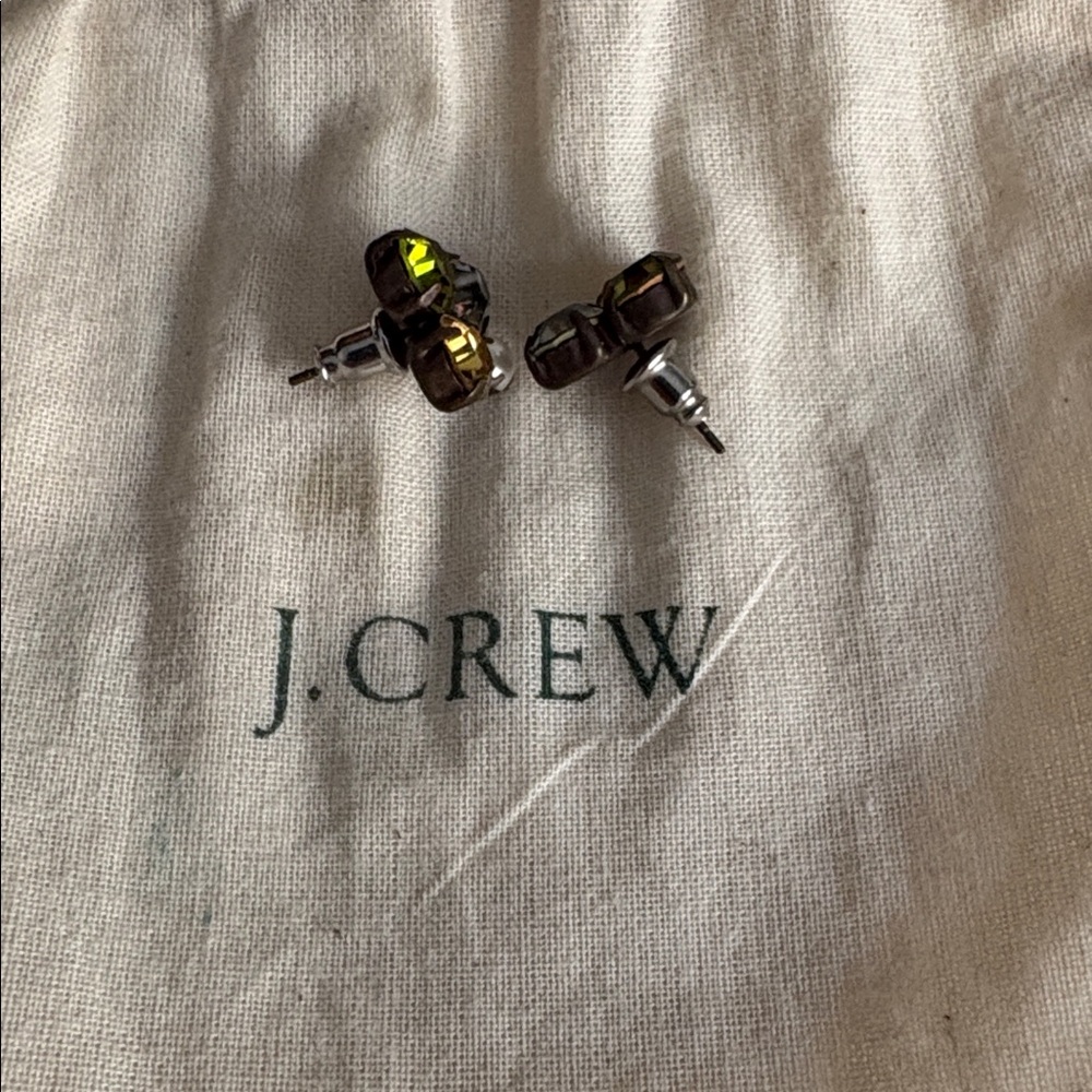 NWOT J. Crew Multi-Color Gemstones and Pearl Cluster Stud Earrings - Picture 5 of 5